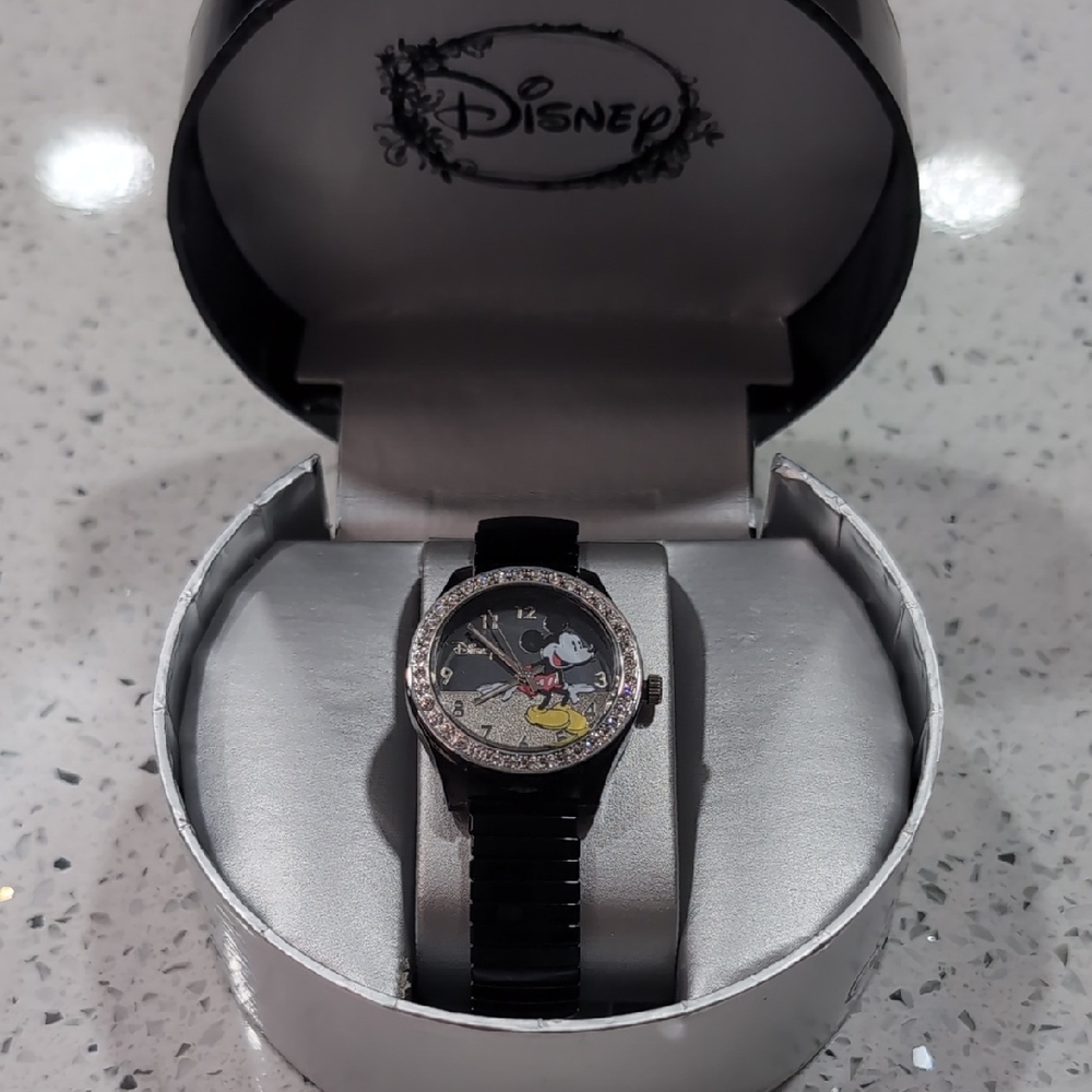 Disney Black and Silver Mickey Mouse Watch